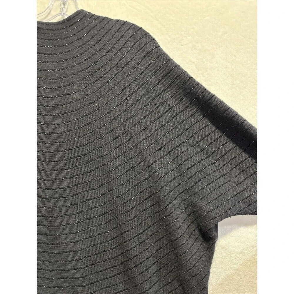 Ralph Lauren Black Label Cardigan Beaded Sweater Art Deco Clasp Women's Large